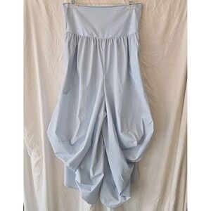 Free People Movement Lightweight Slouchy Flowy Pants Light Blue Sz L Boho Hippie